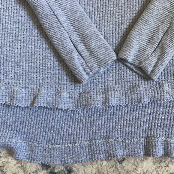 Free People Waffle Weave Thermal Raw Hem Top - XS - Picture 6 of 6
